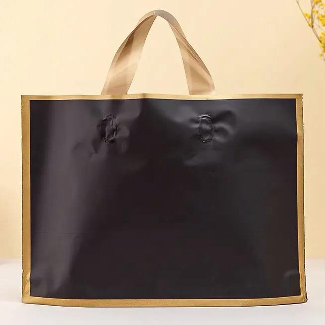 100pcs Gold Trim Shopping Bags